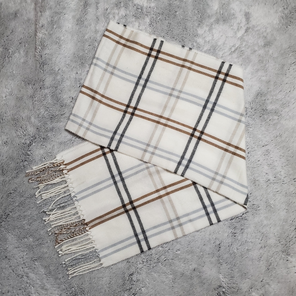 White Plaid Scarf